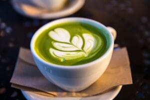 A cup of matcha latte