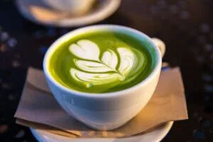 A cup of matcha latte