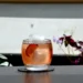 Glass of Umeshu, Japanese plum wine